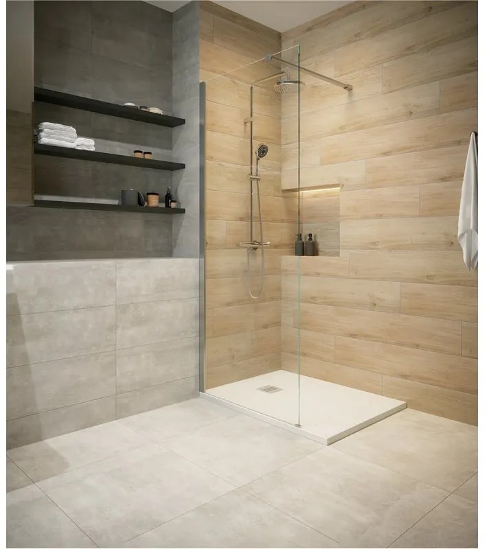 Walk-in remix L 80 x H 200 cm, vetro 8 mm vetro senza finitura / trasparente cromo
