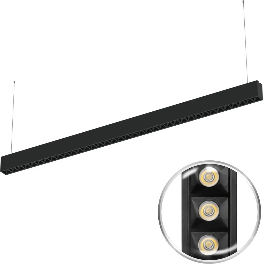 Lampada Lineare LED Sospesa 40W 120cm con driver Philips Bianca o nera