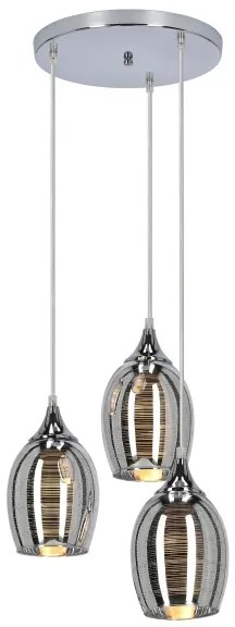 Lampadario a sospensione con filo MARINA 3xE27/60W/230V cromo