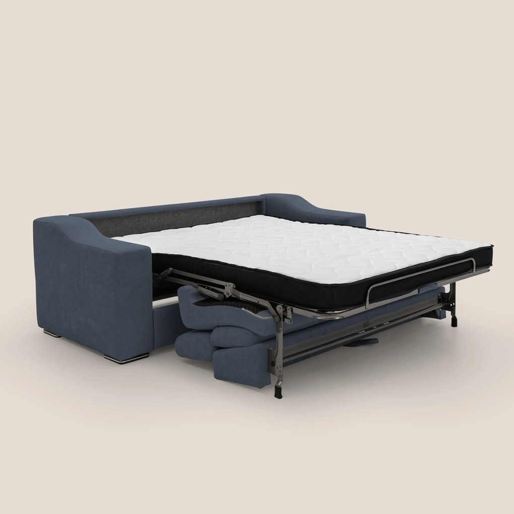 Bomber divano letto matrimoniale con poggiatesta in tessuto impermeabile T14 blu