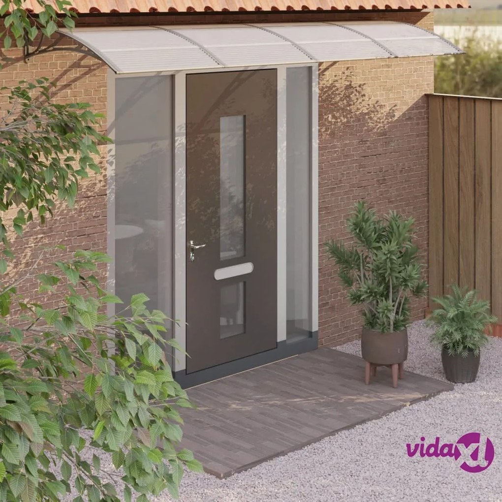 vidaXL Tettoia per Porta Grigia 350x100 cm in Policarbonato