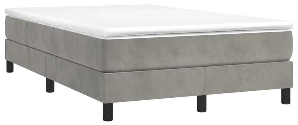 Giroletto a molle con materasso grigio chiaro 120x200cm velluto