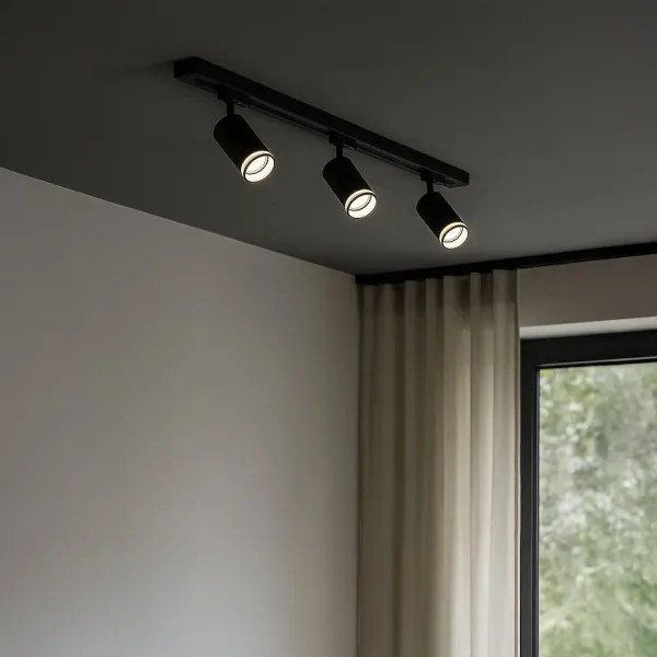 Faretto per sistema a binario monofase PIPE 1xGU10/10W/230V nero