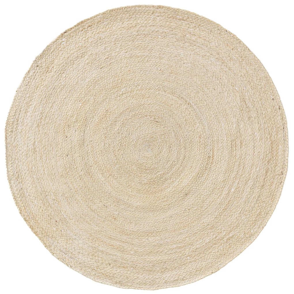 benuta Pure Tappeto di iuta Jutta Ivory 115 cm rotondo - Tappeto design moderno soggiorno