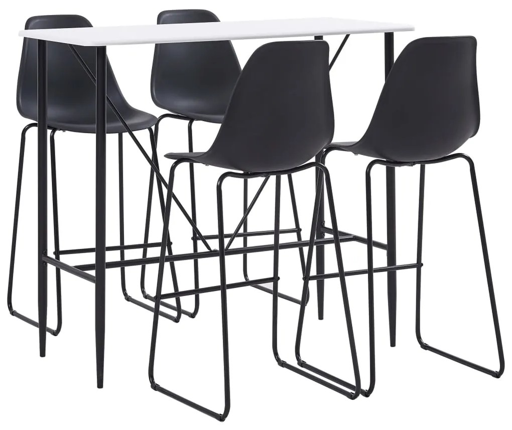 Set Da Bar 5 Pz İn Plastica Nero /