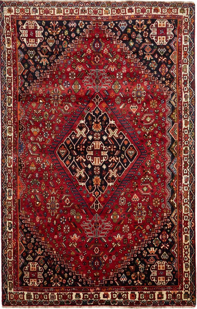 Shiraz Tappeto 180 x 280 Rosso (Iran) Annodato A Mano