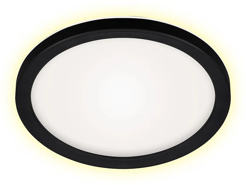 Plafoniera Moderna Slim Plastica Nero Led Integrato 12W 4000K