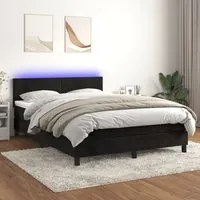 Letto a Molle con Materasso e LED Nero 140x200 cm in Velluto 3134287