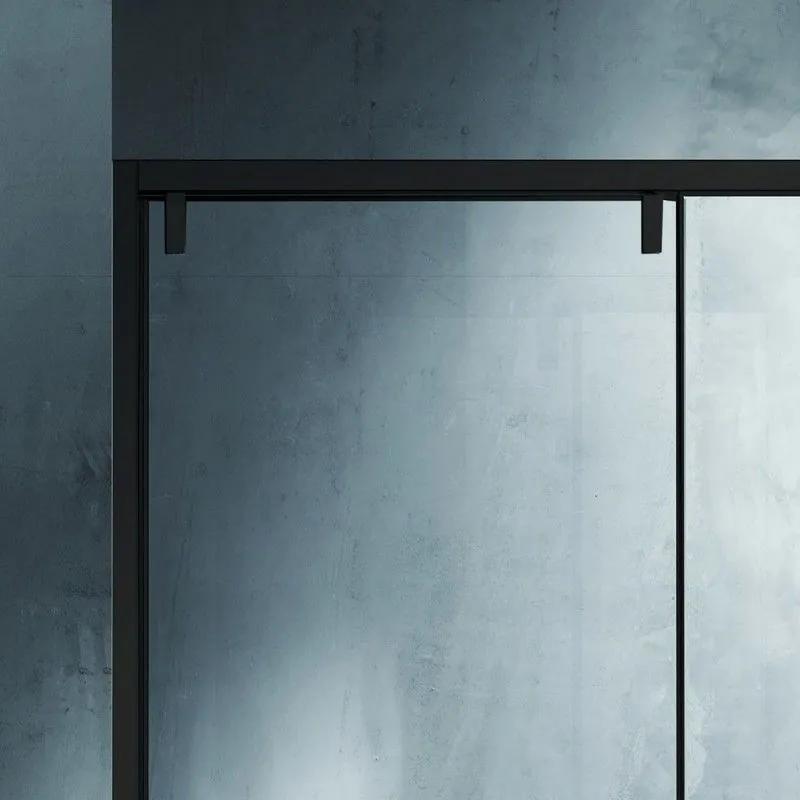 Kamalu - porta doccia 120cm scorrevole con profilo nero vetro 8mm | ksa4000b