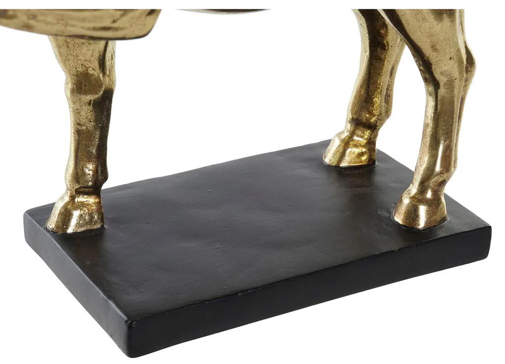 Statua Decorativa DKD Home Decor Cavallo Nero Dorato Resina (29 x 9 x 25 cm)