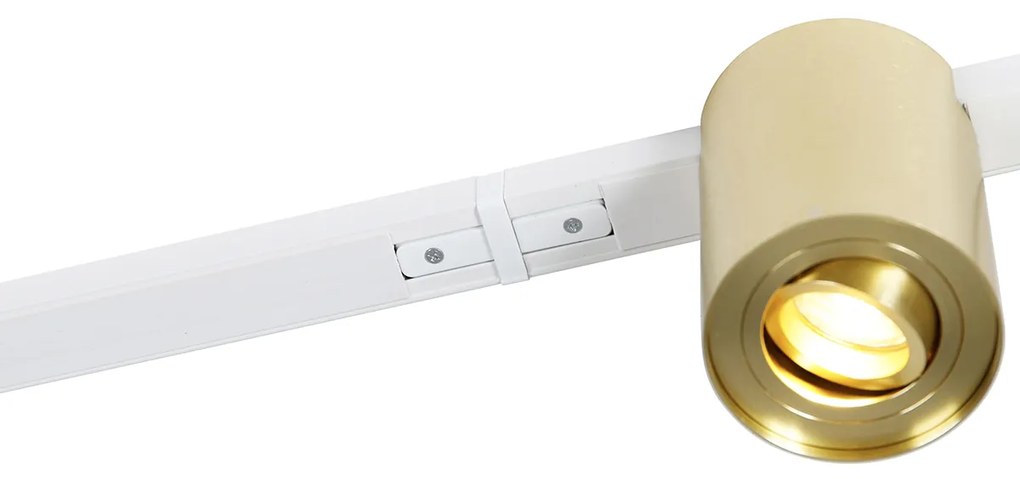 Sistema a binario oro e bianco con 5 faretti monofase - Rondoo Up