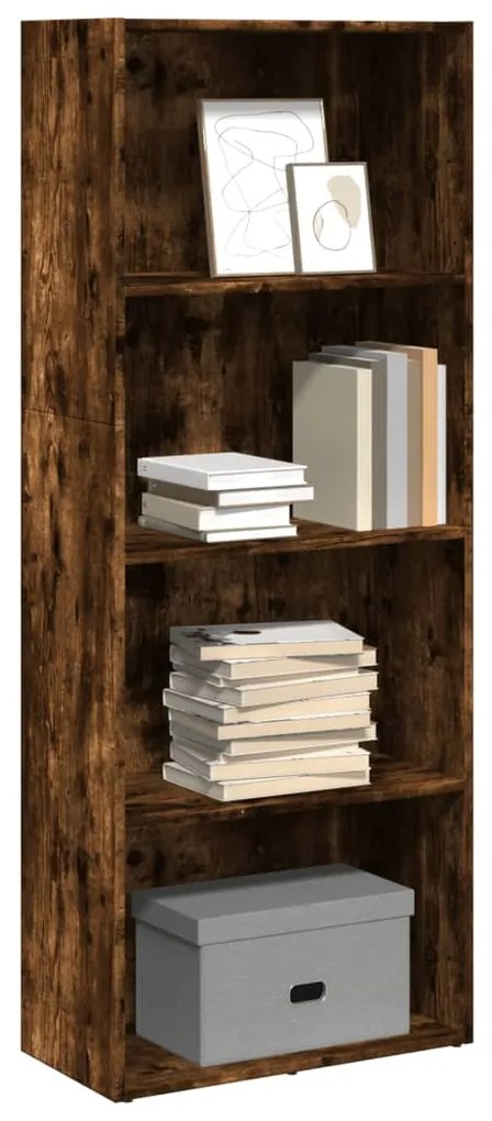 Libreria Rovere Fumo 60x30x152 Cm İn Legno Multistrato /