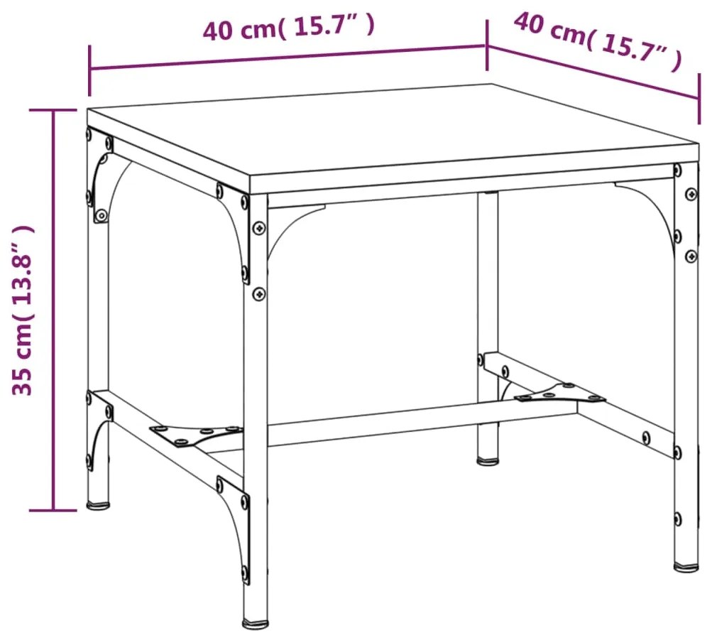 Tavolino Grigio Sonoma 40x40x35 cm in Legno Multistrato