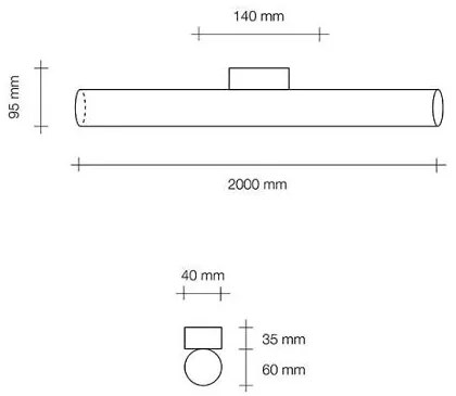 Pirgos parete/soffitto 200 cm dimmerabile