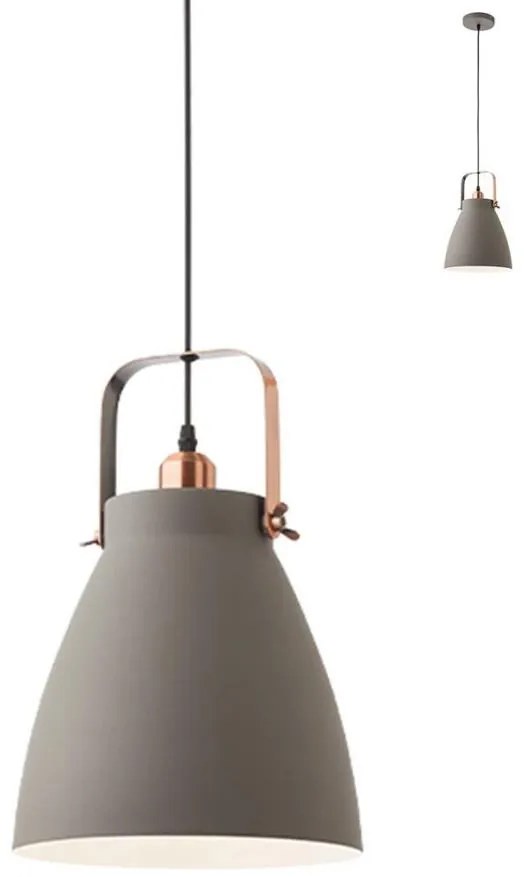 Redo 01-1275 - Lampadario a sospensione con filo ARNE 1xE27/42W/230V grigio