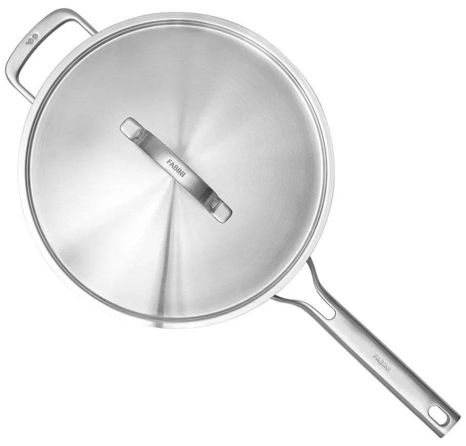 Padella wok in acciaio inox con coperchio ø 30 cm Lucca 3.0 – FABINI