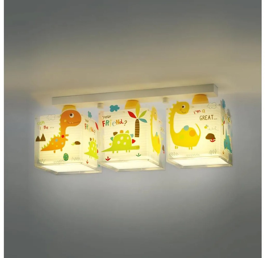 Dalber D-73453 - Plafoniera per bambini DINOS 3xE27/60W/230V