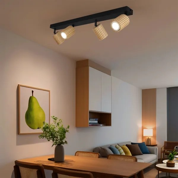 Brilagi - Faretto MODERN WOOD 4xGU10/8W/230V legno/nero