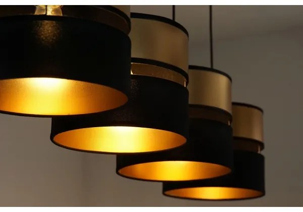 Brilagi - Lampadario a sospensione con filo ROYAL 4xE27/15W/230V nero/oro