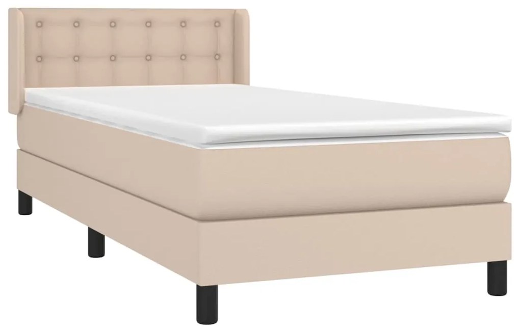 Giroletto a molle con materasso cappuccino 90x200 cm similpelle