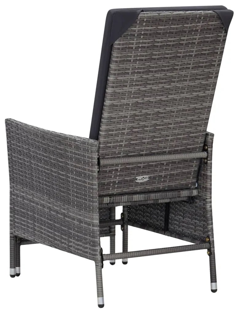 Set Divani da Giardino 2 pz con Cuscini in Polyrattan Grigio