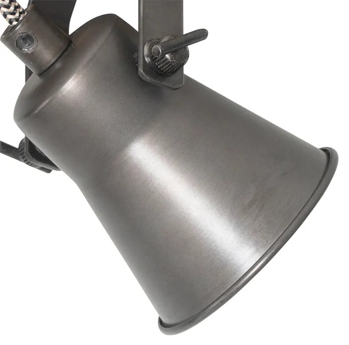 Faretto country nero con legno 2 luci regolabile - Jelle