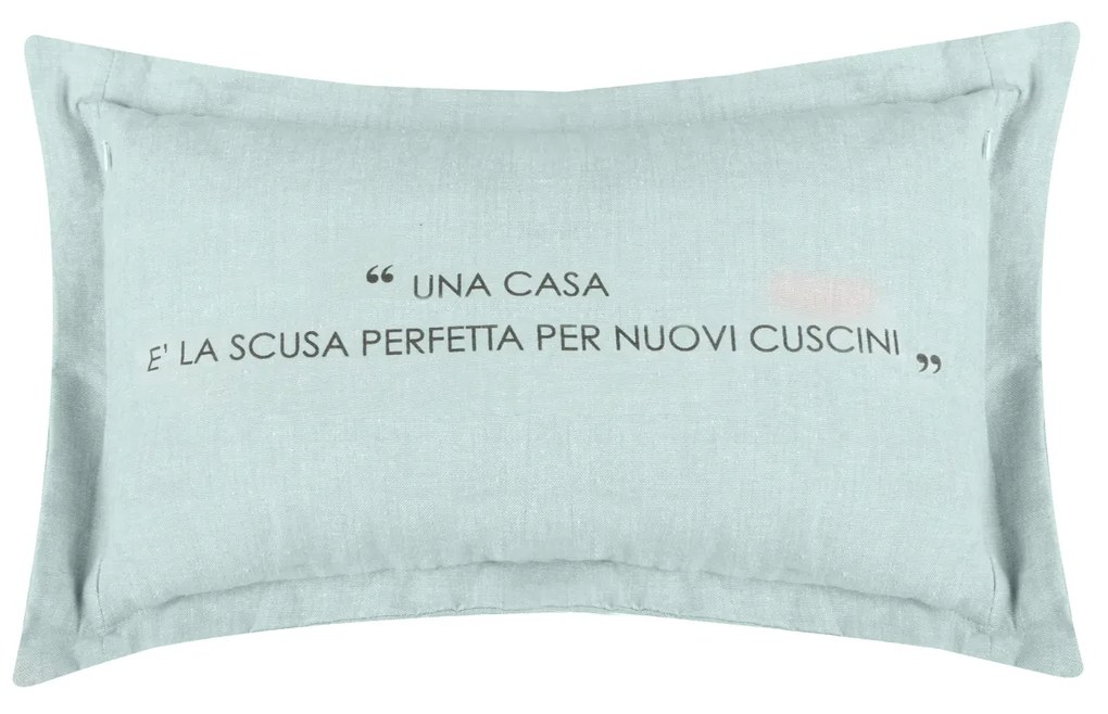 Cuscino divano 30x50 cm scritta verde