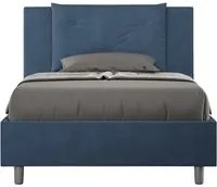 Letto Singolo 100x190 cm con Rete e Contenitore Appia Blu