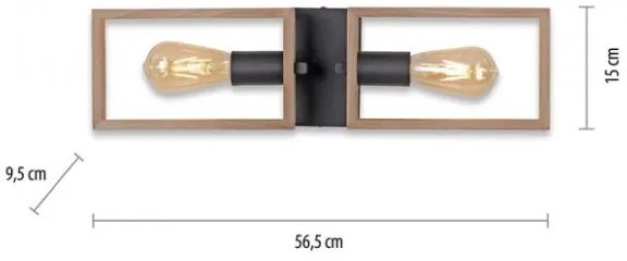 Leuchten Direkt 15657-18 - Lampadario a plafone FRANKY 2xE27/60W/230V