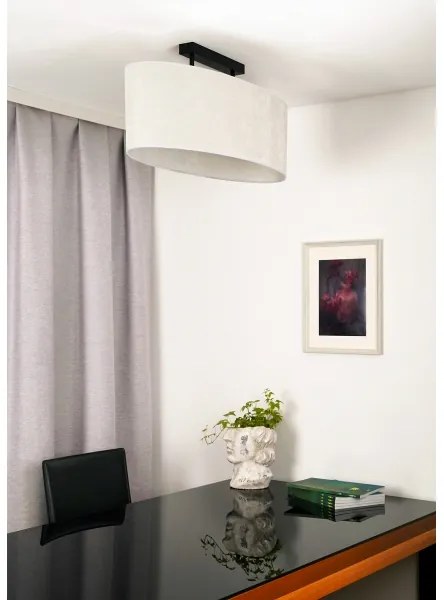 Duolla - Lampadario a plafone OVAL 2xE27/15W/230V grigio