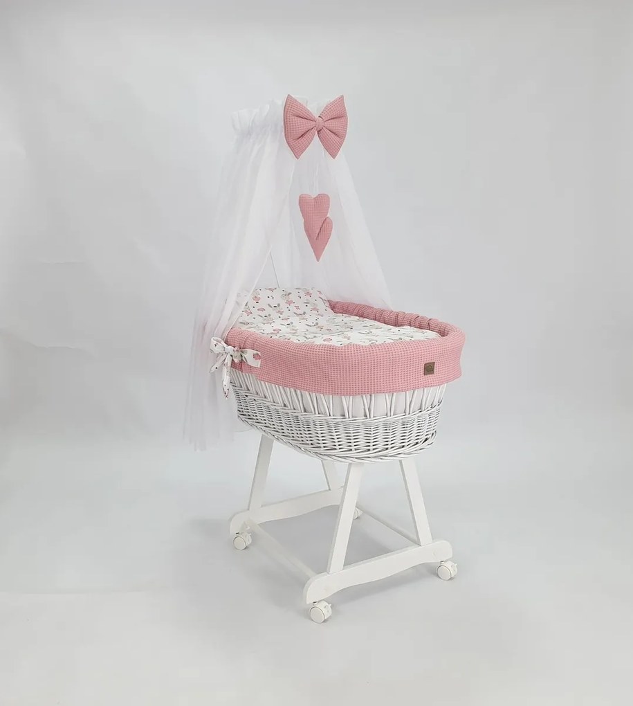 Culla in vimini con accessori per neonati - Coniglietto