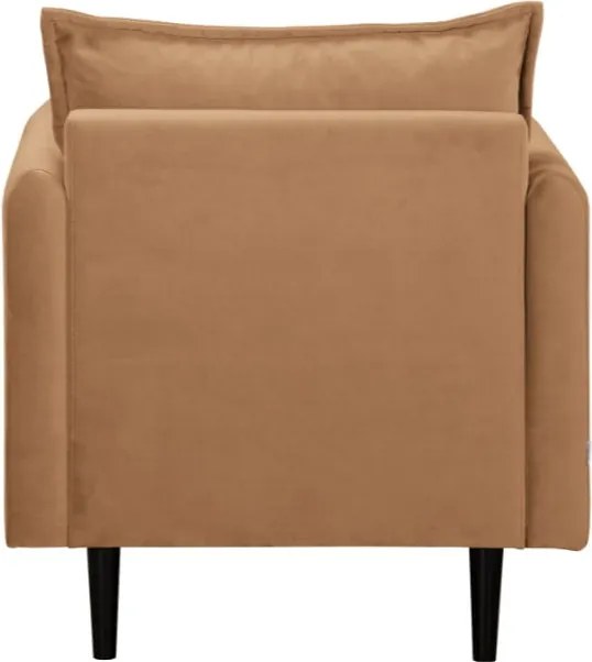 Poltrona marrone con rivestimento in velluto Juli – Ropez