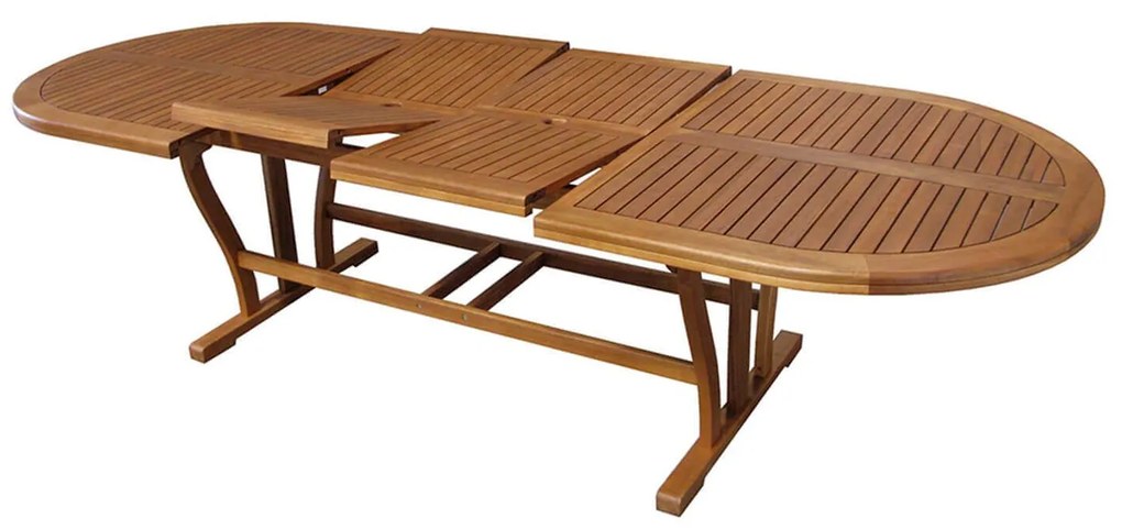 GENIUS - set tavolo in acacia massiccio cm 200/250/300 x 110 x 74 h con 8 sedie e 2 poltrone Mulier