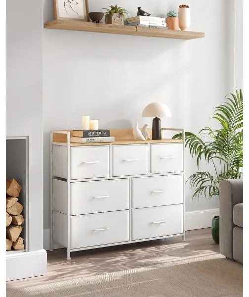 Armadietto con cassetti KIRA bianco/marrone