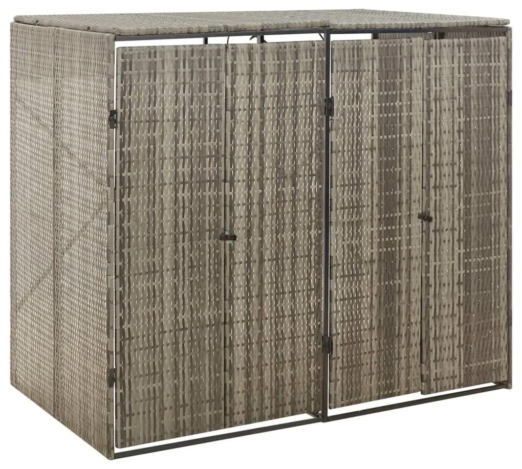 Copribidone Doppio Grigio 140x80x117 Cm İn Polyrattan /