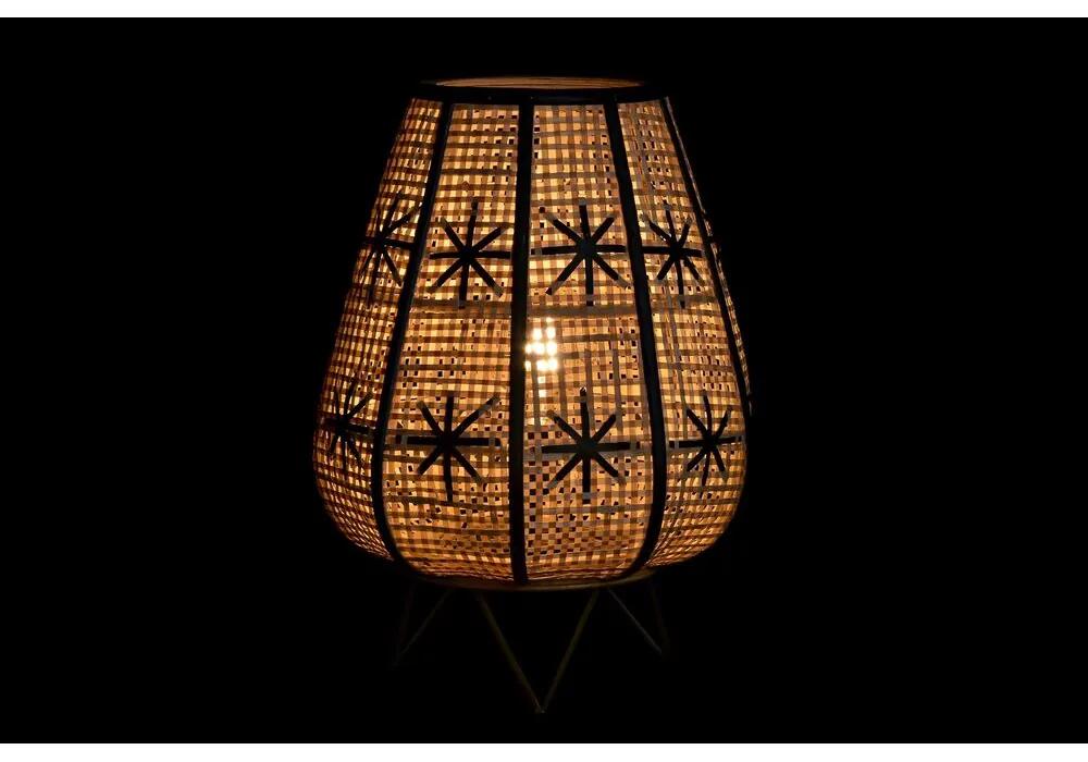 Lampada da tavolo DKD Home Decor Fiore Nero Metallo Marrone Rattan 220 V 50 W Tropicale (37 x 37 x 47 cm)