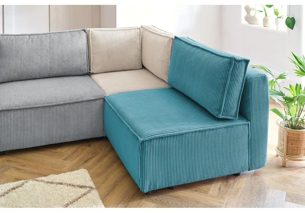 Divano angolare a U in velluto a coste variabile Nihad modular - Bobochic Paris