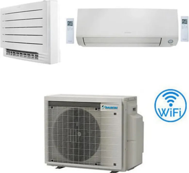 Daikin - Climatizzatore garanzia italia Serie Perfera All Seasons + fvxm-a Pavimento Perfera R32 Dual Split Inverter 12000 + 12000 btu con u.e.