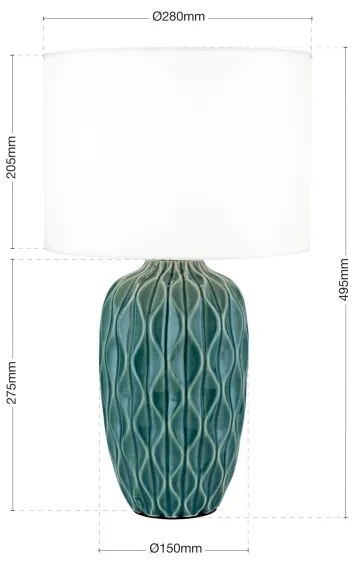 Orion - Lampada da tavolo TORTUGA 1xE27/40W/230V verde/bianco