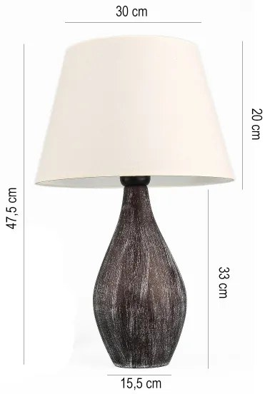 Lampada da tavolo RAMZES 1xE27/40W/230V bianca/marrone