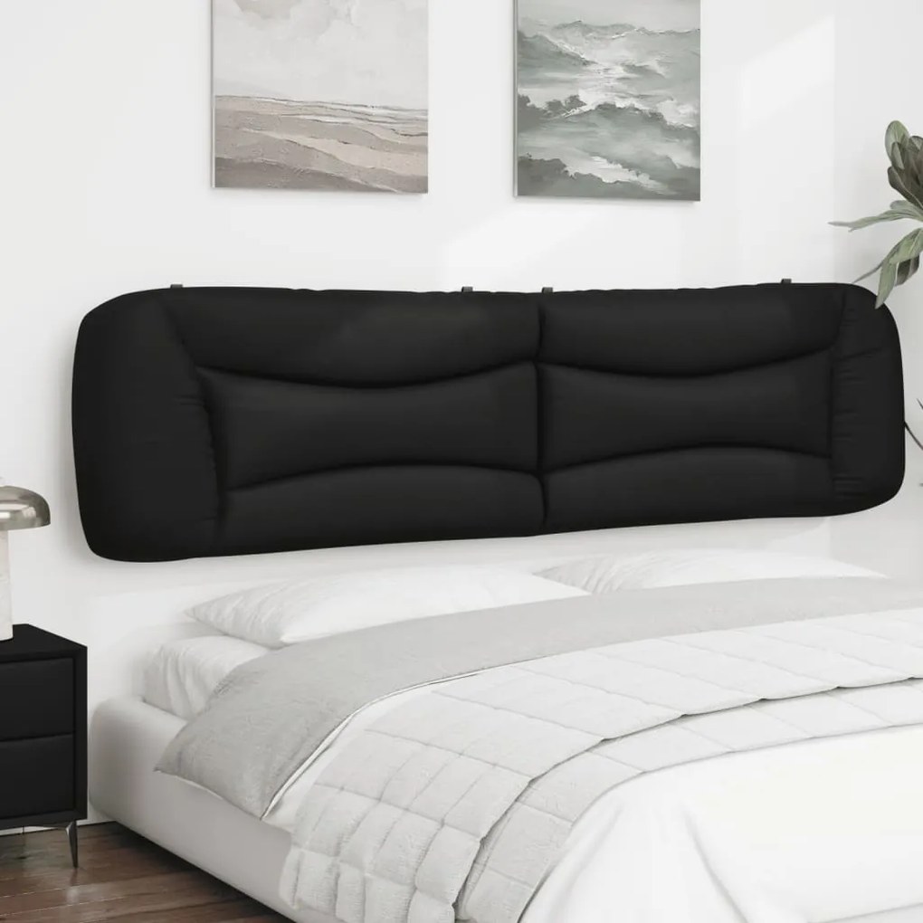 Cuscino testiera nero 200 cm in similpelle