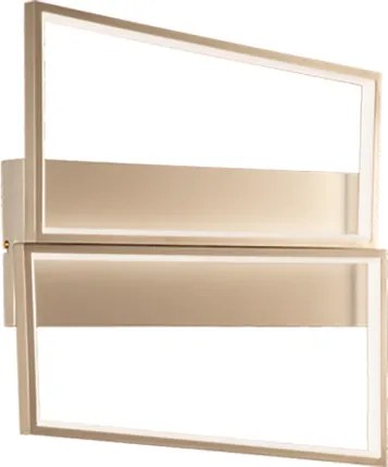 Plafoniera Led 50x46 cm SQUARE in metallo Oro e diffusore polimerico