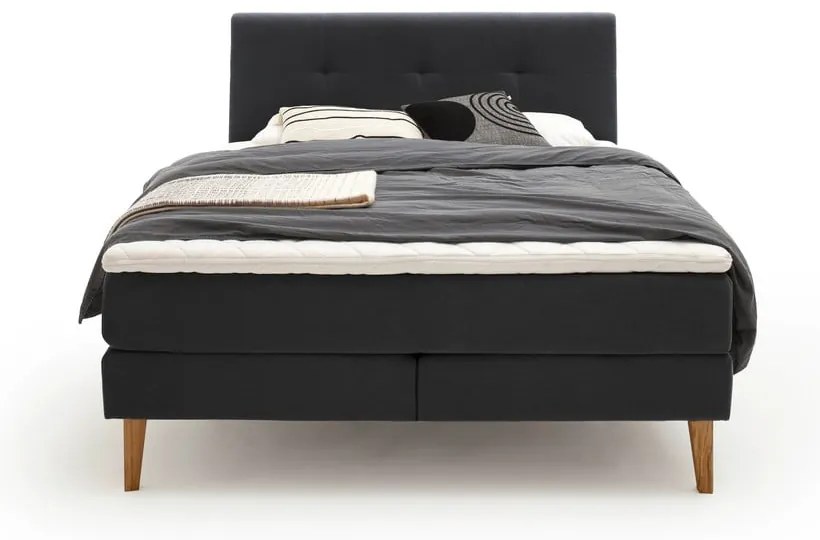 Letto boxspring antracite 160x200 cm Stockholm - Meise Möbel
