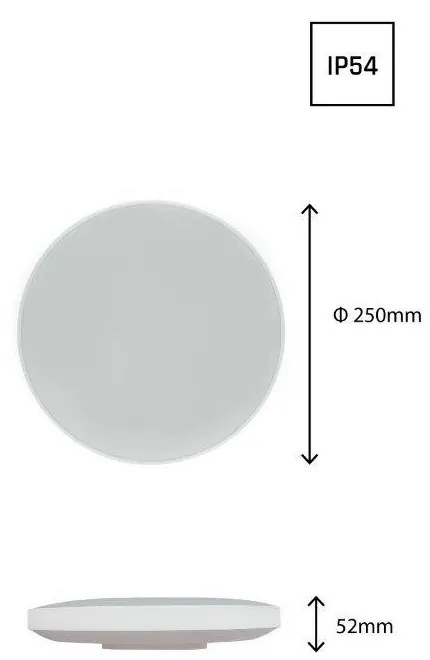 Plafoniera Led NYMPHEA 18W IP54 2350lm - Ø250mm - Doppia Cornice Colore Bianco Variabile CCT