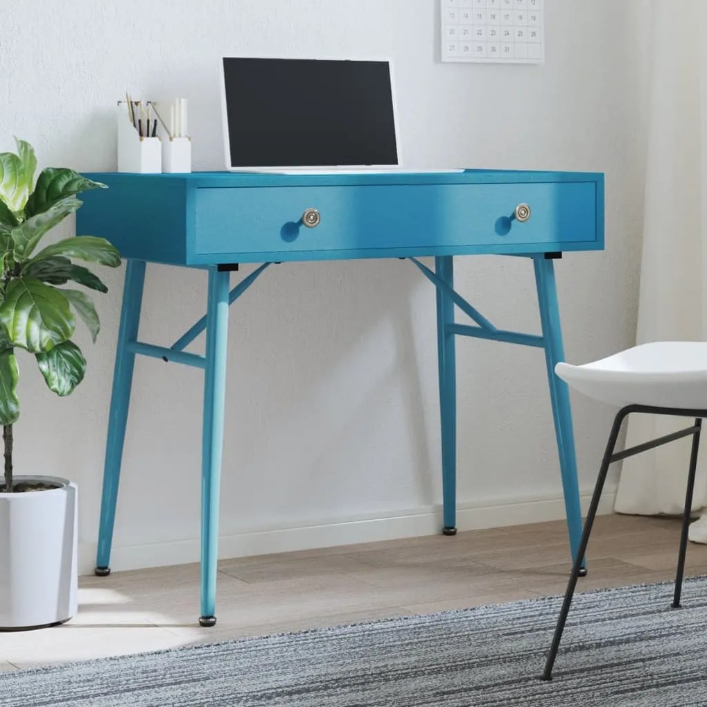 Scrivania Con Cassetto Verde Antico 90x50x76,5cm İn Multistrato /