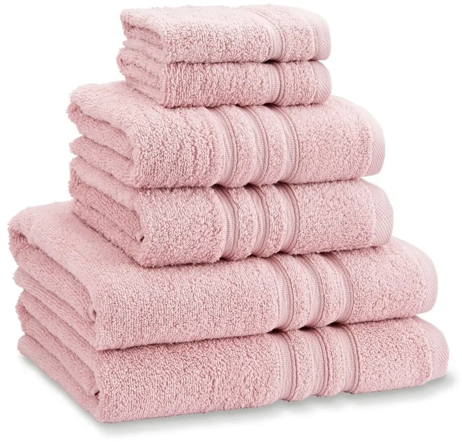 Sense Gnosis Set 2 Asciugamani Bagno 30x60 Cm - 100% Cotone A Quadri Rosa - Morbidi E Assorbenti - 2