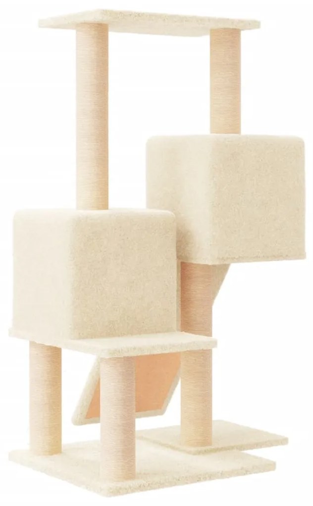 Albero per gatti con tiragraffi in sisal crema 82 cm