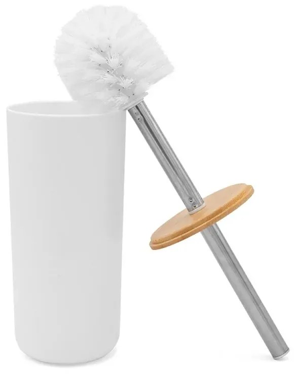 Set completo accessori bagno da appoggio in abs bianco e bamboo Surf