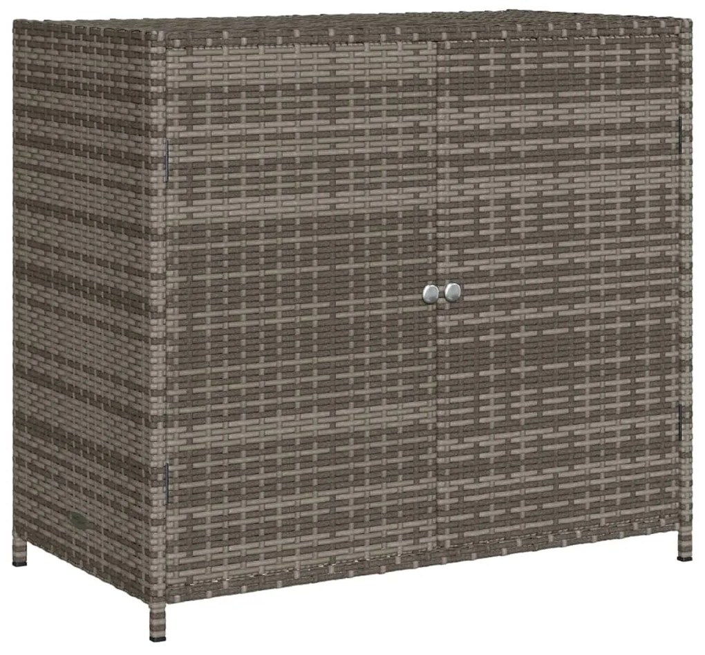 Armadietto portaoggetti giardino grigio 83x45x76 cm polyrattan