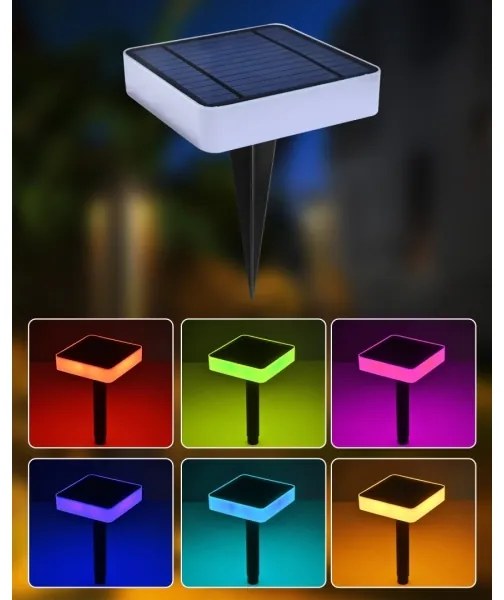 Immax NEO 07911L - Lampada solare LED RGB dimmerabile 1W/5V quadrato IP54 Tuya